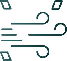 Windy Line Gradient Icon vector