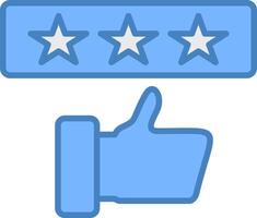 Rating Line Filled Blue Icon vector