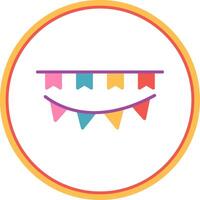 Bunting Flat Circle Icon vector