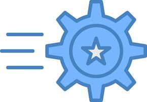 Cogwheel Line Filled Blue Icon vector