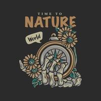 Time to Nature illustration. graphics for t shirt prints and other uses vector