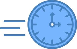 On Time Line Filled Blue Icon vector