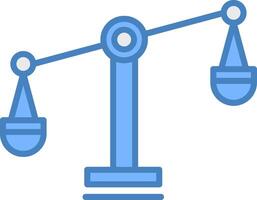 Balance Scale Line Filled Blue Icon vector