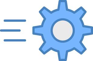 Gear Line Filled Blue Icon vector