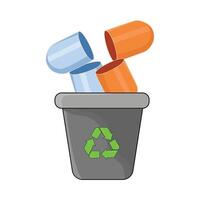 illustration of capsule trash bin vector