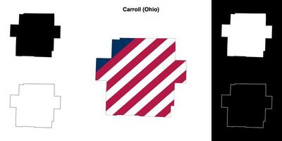 Carroll County, Ohio outline map set vector