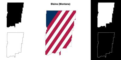 blaine condado, Montana contorno mapa conjunto vector