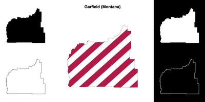 Garfield County, Montana outline map set vector