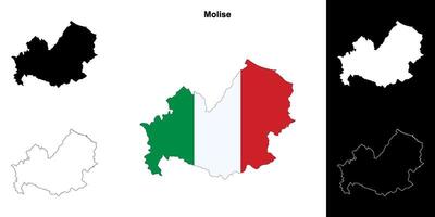 Molise blank outline map set vector