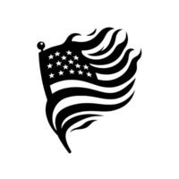 Black and White Illustration of the USA Flag vector