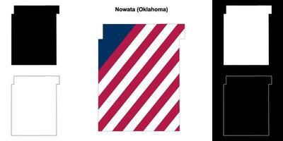 Nowata County, Oklahoma outline map set vector