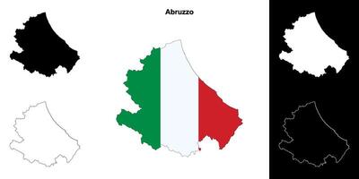 abruzos blanco contorno mapa conjunto vector