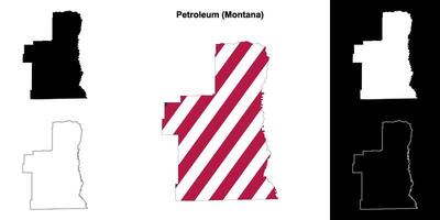 petróleo condado, Montana contorno mapa conjunto vector