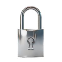 3d padlock on isolated transparent background png