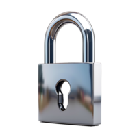 3d padlock on isolated transparent background png