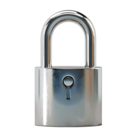 3d padlock on isolated transparent background png