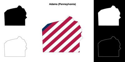 Adams County, Pennsylvania outline map set vector