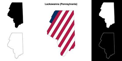 Lackawanna County, Pennsylvania outline map set vector