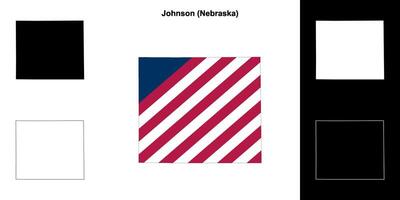 Johnson County, Nebraska outline map set vector