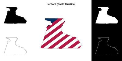 Hertford County, North Carolina outline map set vector