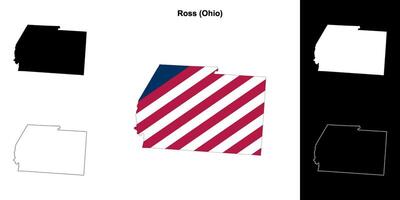 Ross County, Ohio outline map set vector