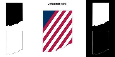 Colfax County, Nebraska outline map set vector