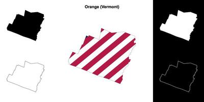 Orange County, Vermont outline map set vector