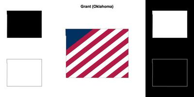 Grant County, Oklahoma outline map set vector