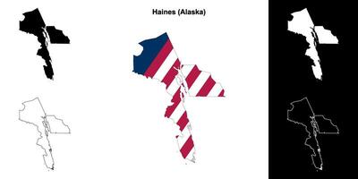 Haines Borough, Alaska outline map set vector