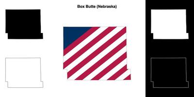 caja butte condado, Nebraska contorno mapa conjunto vector