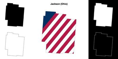 Jackson County, Ohio outline map set vector