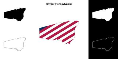 Snyder County, Pennsylvania outline map set vector