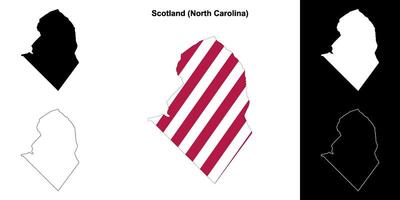 Scotland County, North Carolina outline map set vector