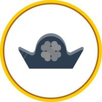 Pirate Hat Flat Circle Icon vector