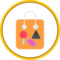 Candy Bag Flat Circle Icon vector