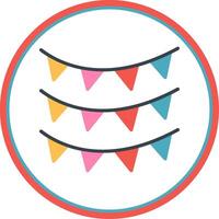 Bunting Flat Circle Icon vector