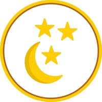 Half Moon Flat Circle Icon vector