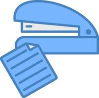 Stapler Line Filled Blue Icon vector