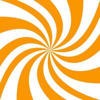 Spiral background from orange and white rays vector