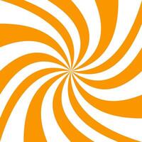 Spiral background from orange and white rays vector