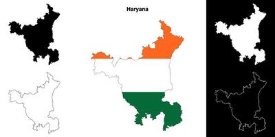 Haryana state outline map set vector