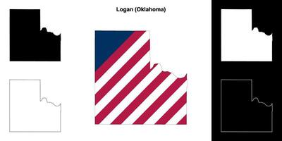 logan condado, Oklahoma contorno mapa conjunto vector