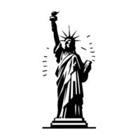 Black and White Illustration of the Statue of Liberty Sightseeing in New York City vector