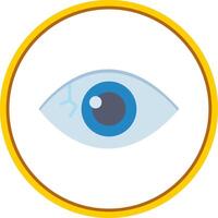 Eyeball Flat Circle Icon vector