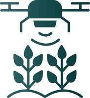 Agricultural Drones Glyph Gradient Icon vector