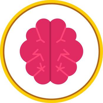 Brain Flat Circle Icon vector
