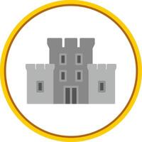 Castle Flat Circle Icon vector