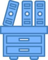 Cabinet Line Filled Blue Icon vector