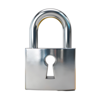 3d padlock on isolated transparent background png