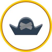 Pirate Hat Flat Circle Icon vector